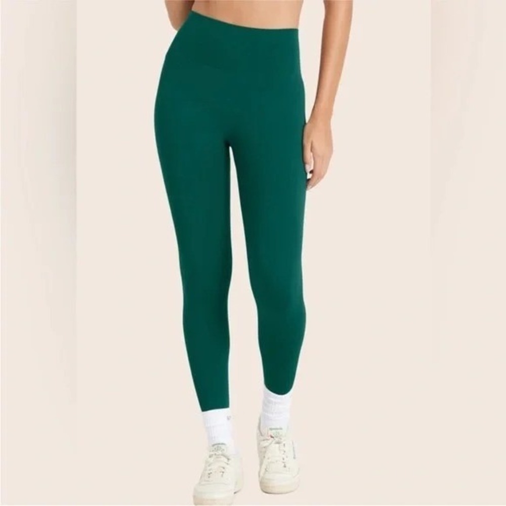 SET ACTIVE SCULPTFLEX Seamless High‎ Rise Leggings Green Nylon Stretch Sz S